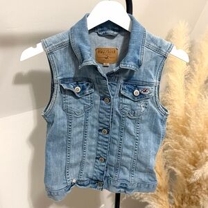 Y2K Hollister Light Wash Denim Vest Jacket